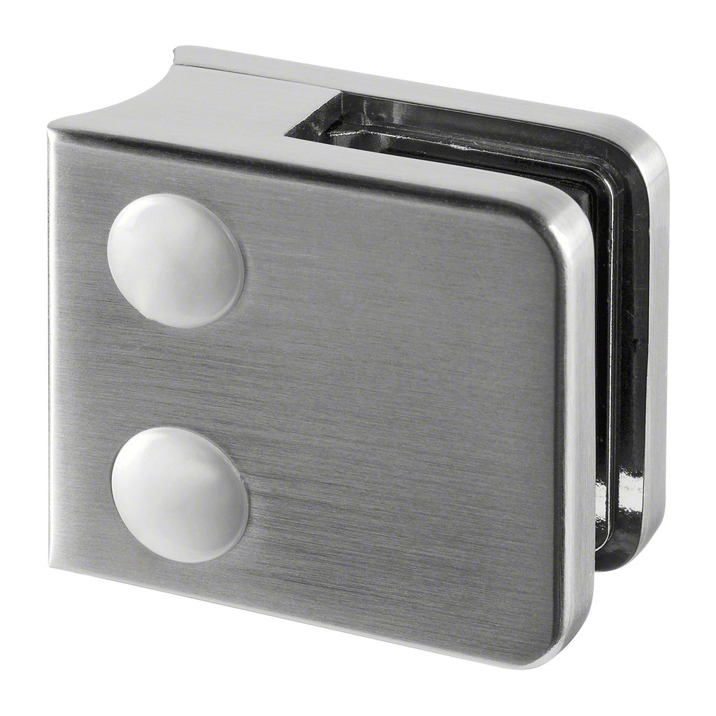 Q-railing Stiklo laikiklis prie apvalaus pav. MOD 2100 vamzdis: Ø42.4 mm, cinkas, ner. plieno išvaizda (brushed, anodised)