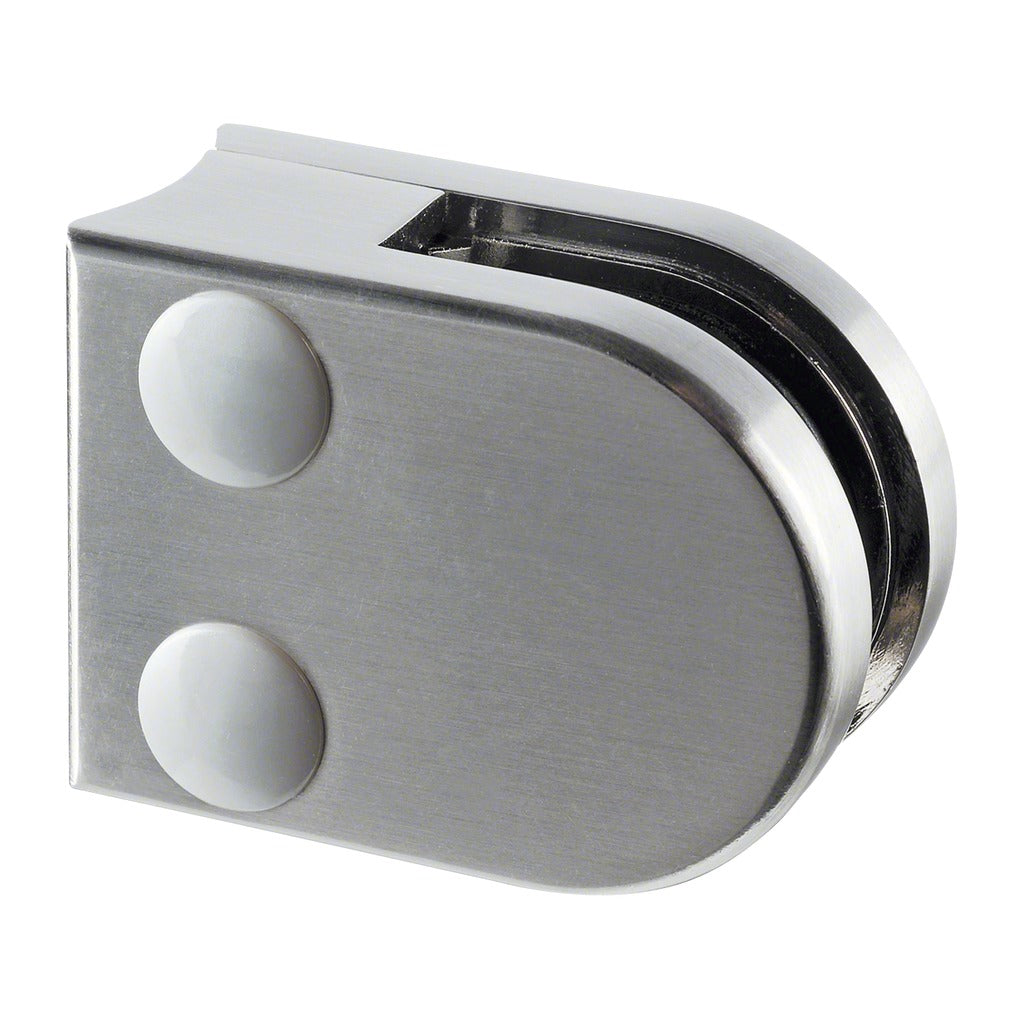 Q-railing stiklo laikiklis prie apvalaus vamzdžio MOD 2700 Ø42,4 mm, cinkas, ner. plieno išvaizda (brushed, anodised)