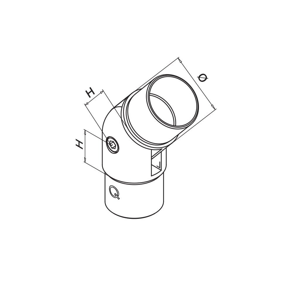 Q-railing Reguliuojama alkūnė MOD 0302 130302-233-12