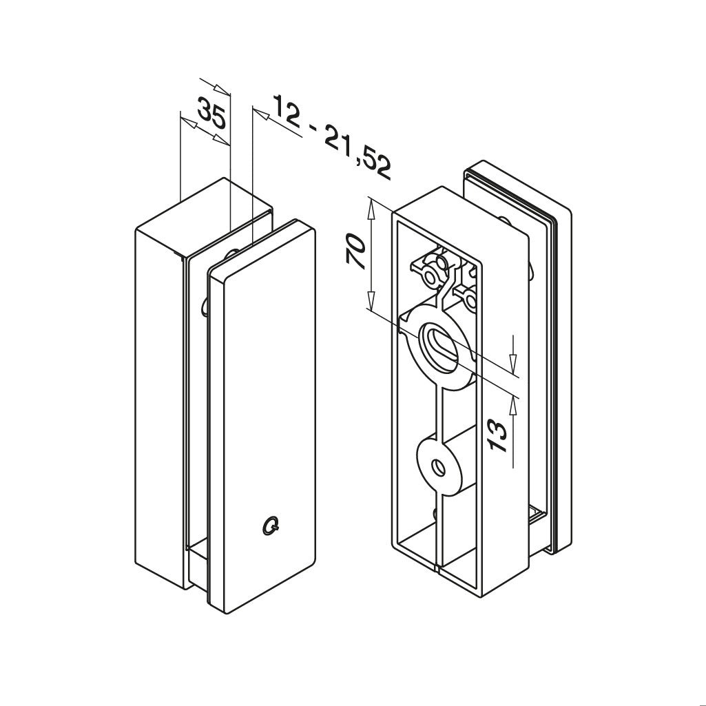 dvigubas stiklo laikiklis