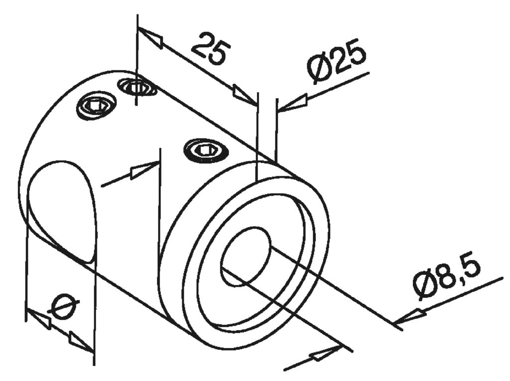 Q-railing Skersinio laikiklis ploksč. paviršiui MOD 0830 130830-000-12