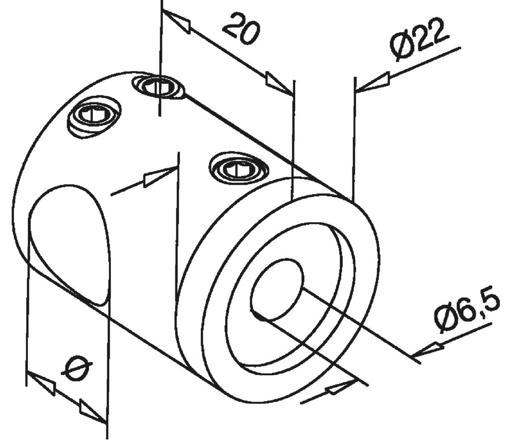 Q-railing Connecting crossbar holder for flat surface MOD 0831 130831-000-12