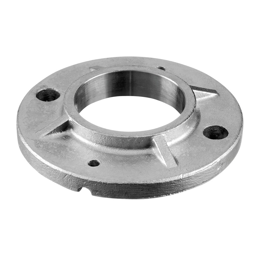 Q-railing turėklo stovo virinamas tvirtinimas Ø100 mm MOD 0940 vamzdis Ø48,3 mm, ner. plienas AISI 304, šlifuotas paviršius