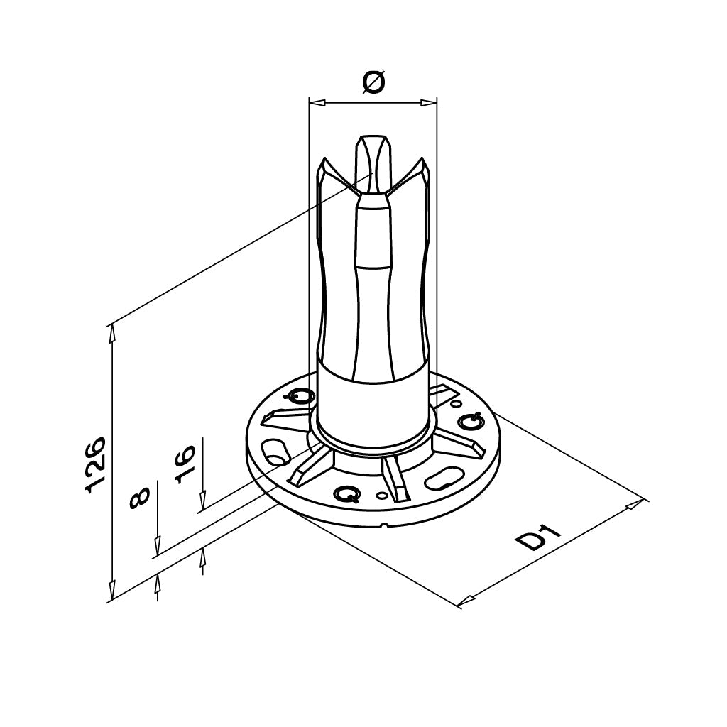 Q-railing Rack mounting blank, glued MOD 0942 130942-242