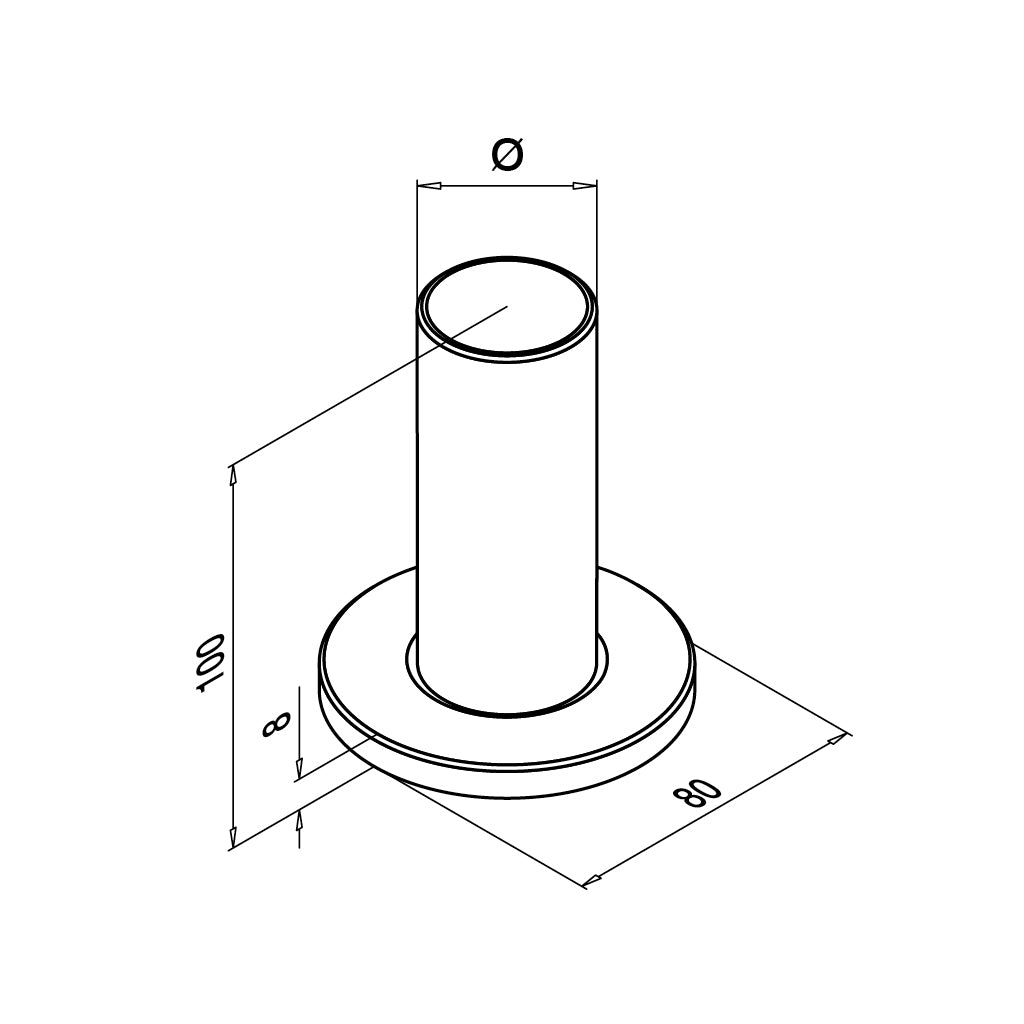 Q-railing Stovo tvirtinimo ruošinys, klijuojamas MOD 0946 130946-242-12