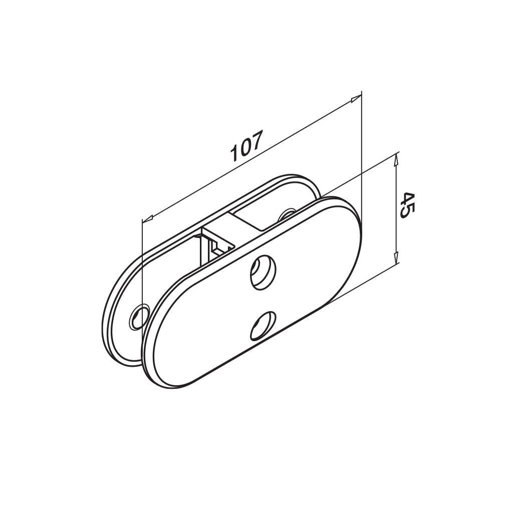 Q-railing Stiklo laikiklis 180° MOD 2870 stiklui 16,76 - 21,52 mm