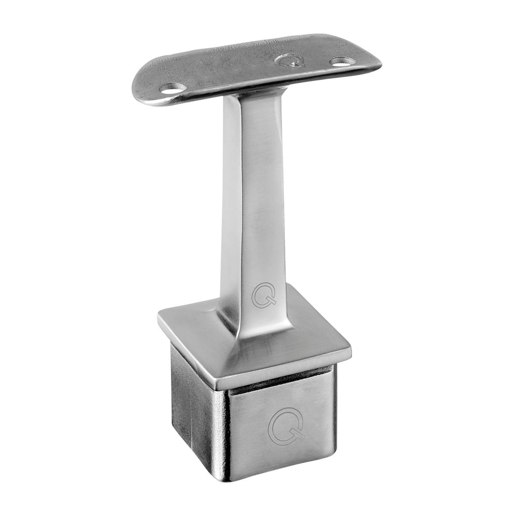 Q-railing turėklo laikiklis 40×40×2 mm MOD 4710 vamzdžiui Ø48,3 mm, ner. plienas AISI 304, šlifuotas paviršius