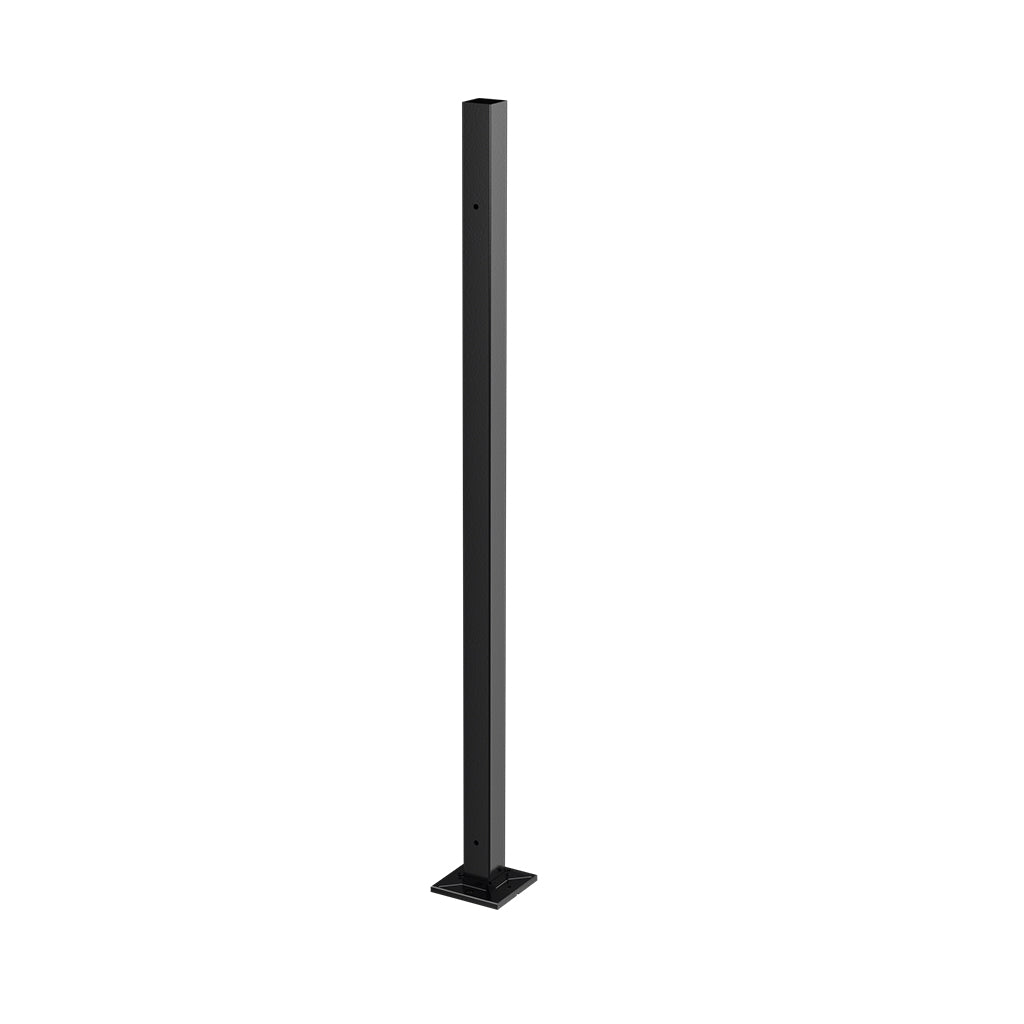 Q-railing turėklo stovas 40×40×2 mm H=989 mm, su M8 sriegiu MOD 4972 galinis (skylės iš vienos pusės), ner. plienas AISI 304, juoda RAL 9005