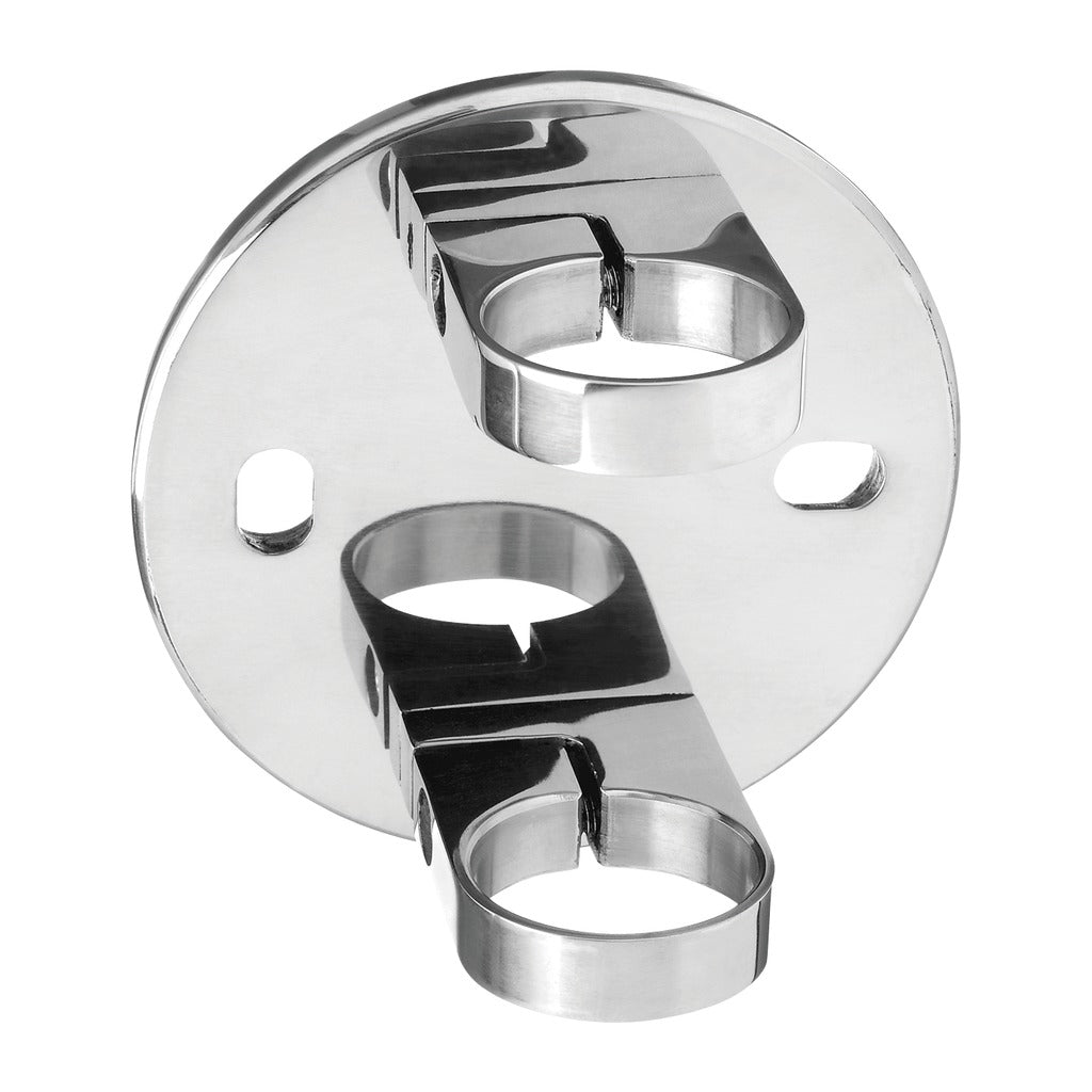 Q-railing turėklo stovo laikiklis MOD 0551 vamzdžiui Ø42,4 mm, ner. plienas AISI 316, poliruotas blizgus paviršius