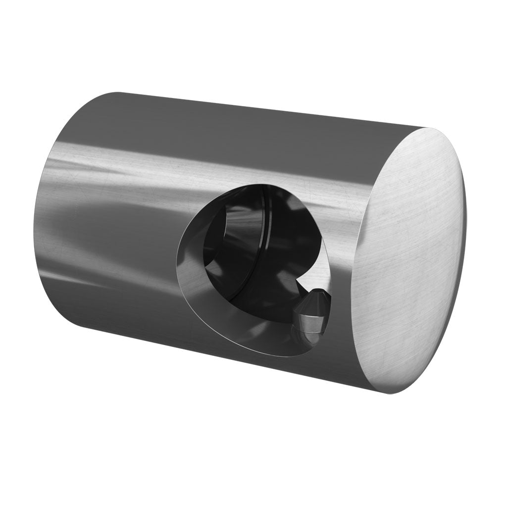 Q-railing skersinio laikiklis Ø16 mm su akla kiauryme Ø16 mm, dešinys, ner. plien. AISI316, šlifuotas pav.