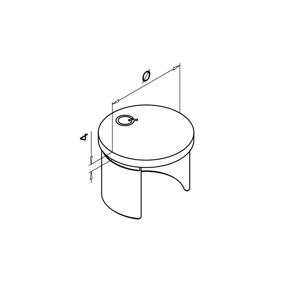 Q-railing Ploksčia aklė porankiui ant stiklo MOD 6732