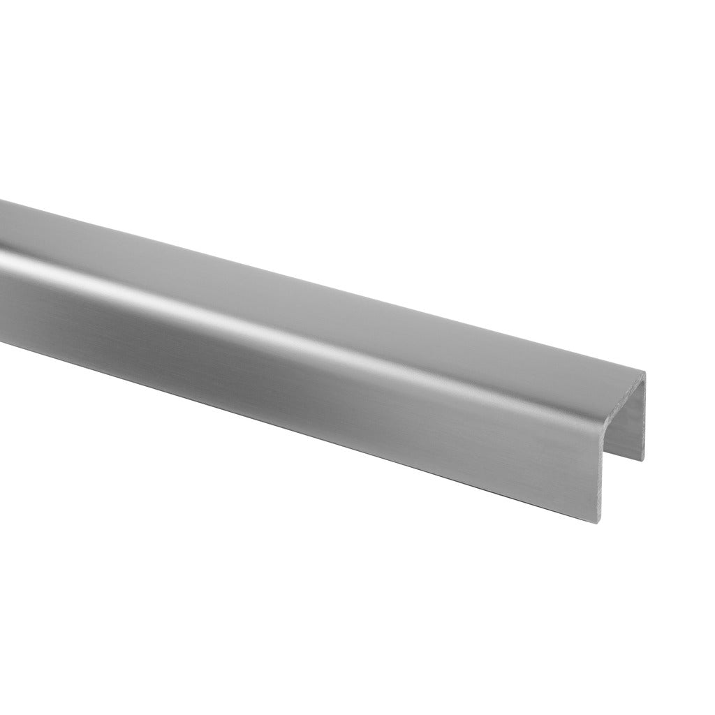 Q-railing Porankis ant stiklo / U profilis MOD 6961 ilgis: 5000 mm, U=24 x 24 mm, ner. plien. AISI316, šlifuotas pav.