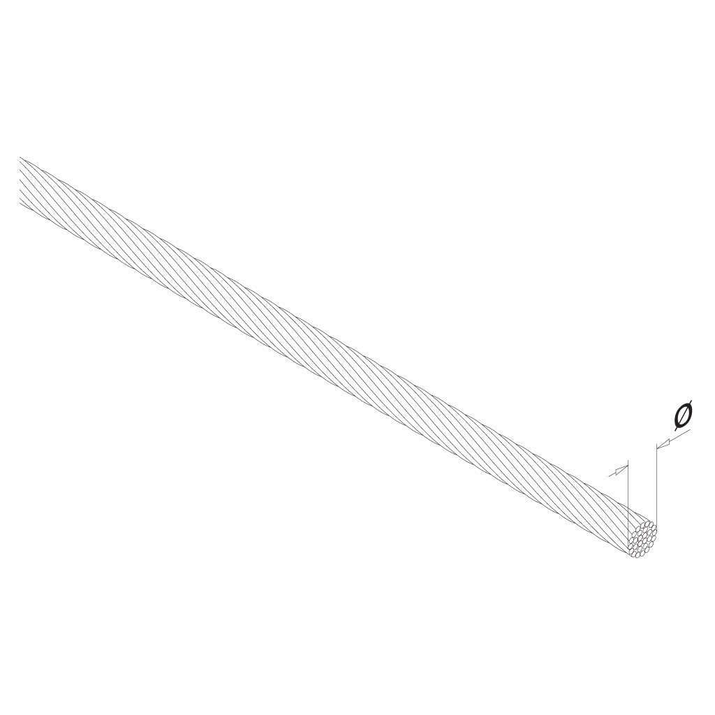 Q-railing Easy Q-web Ø1.5 mm trosas (7x7) MOD 7911 ilgis: 100 m