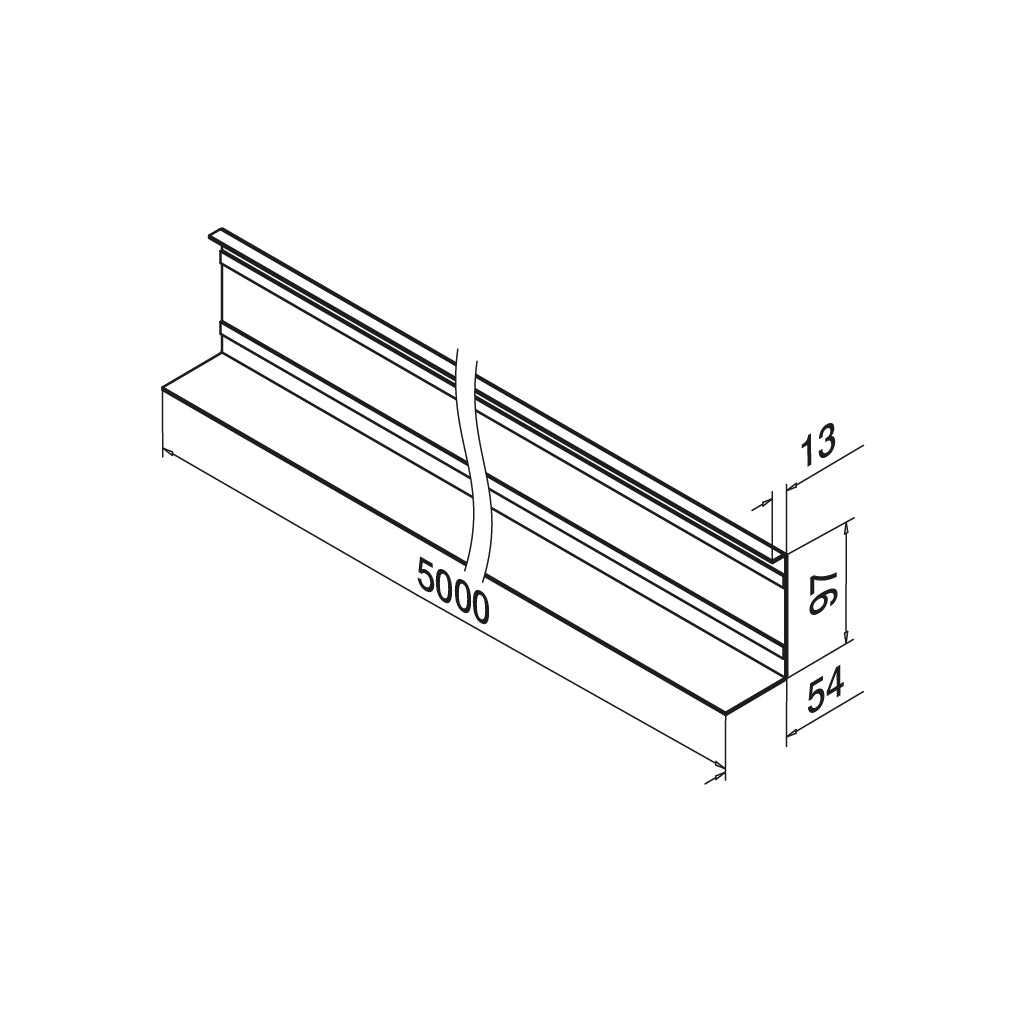 Q-railing EASY GLASS UP Fascia Mount profilio dangtelis MOD 6625 L=5000 mm, aliuminis, be paviršiaus apdirbimo