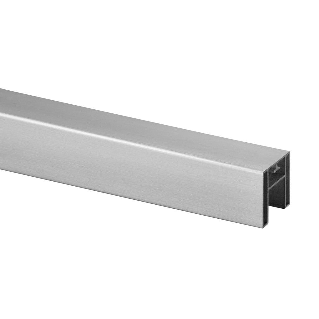 Q-railing EASY GLASS aliuminio porankis ant stiklo 40x40 MOD 6924 ilgis: 5000 mm, anod. aliuminis, ner. plieno išvaizda (brushed anodised)
