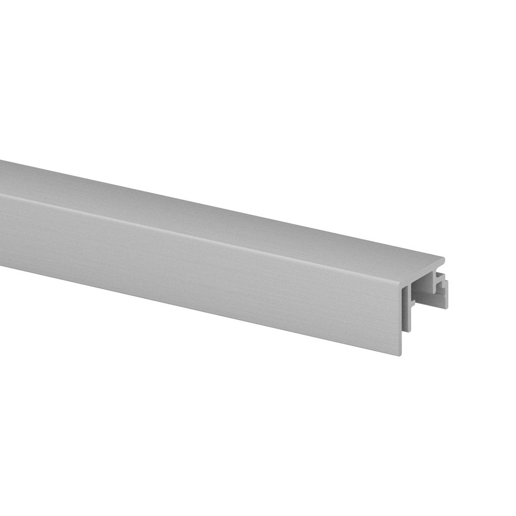 Q-railing EASY GLASS privedimo aliuminio profilis MOD 6970 U plotis: 3 mm, ilgis: 5000 mm, ner. plieno išvaizda (brushed, anodised)