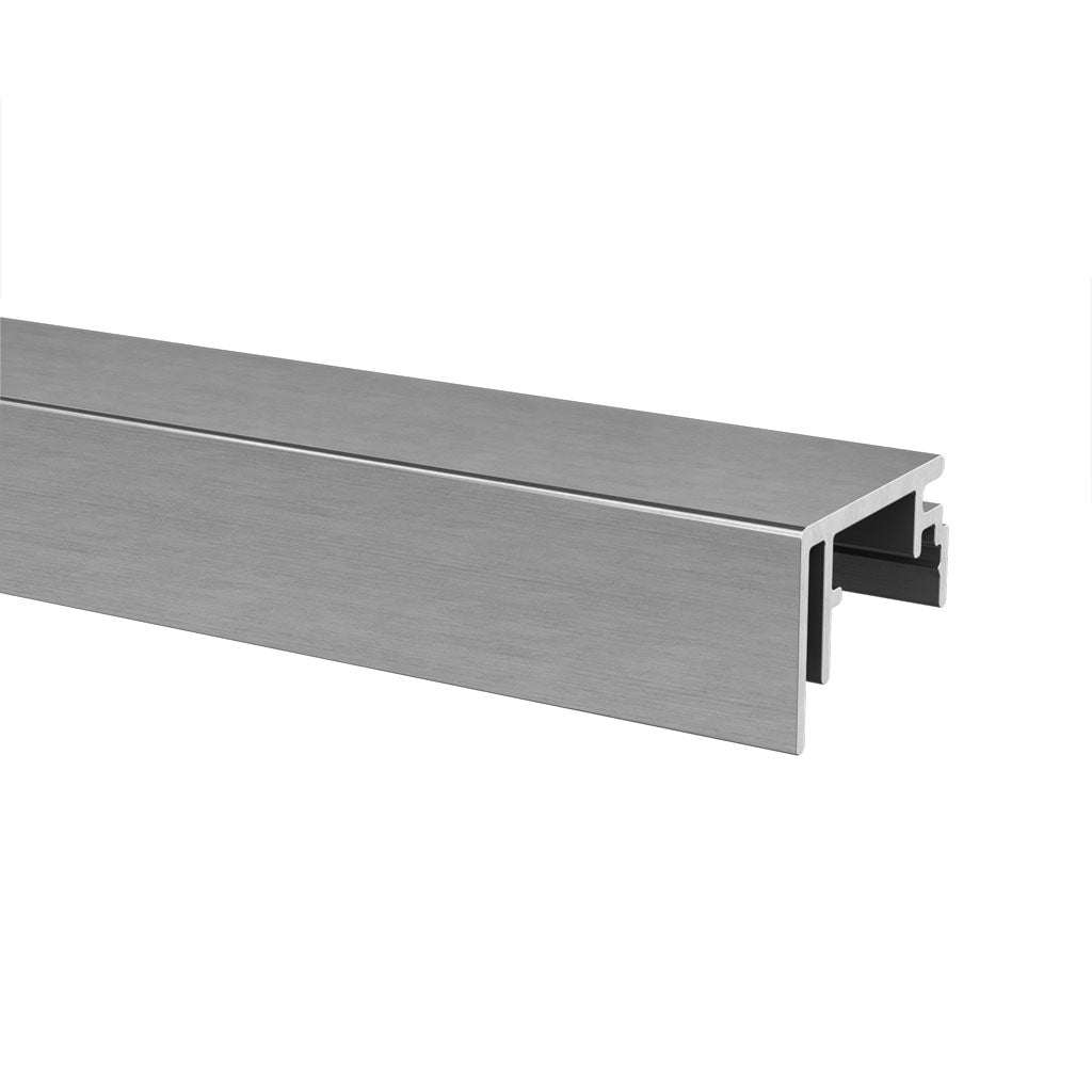 Q-railing EASY GLASS STRONG Top Mount privedimo profilis MOD 6975 ilgis: 5000 mm, U plotis: 3 mm, ner. plieno išvaizda (brushed, anodised)