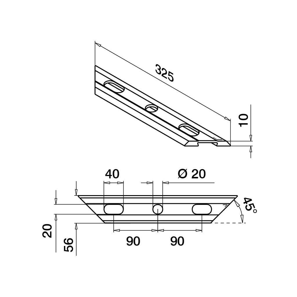 Q-railing EASY GLASS SLIM Top Mount drenažinis profilis MOD 8017