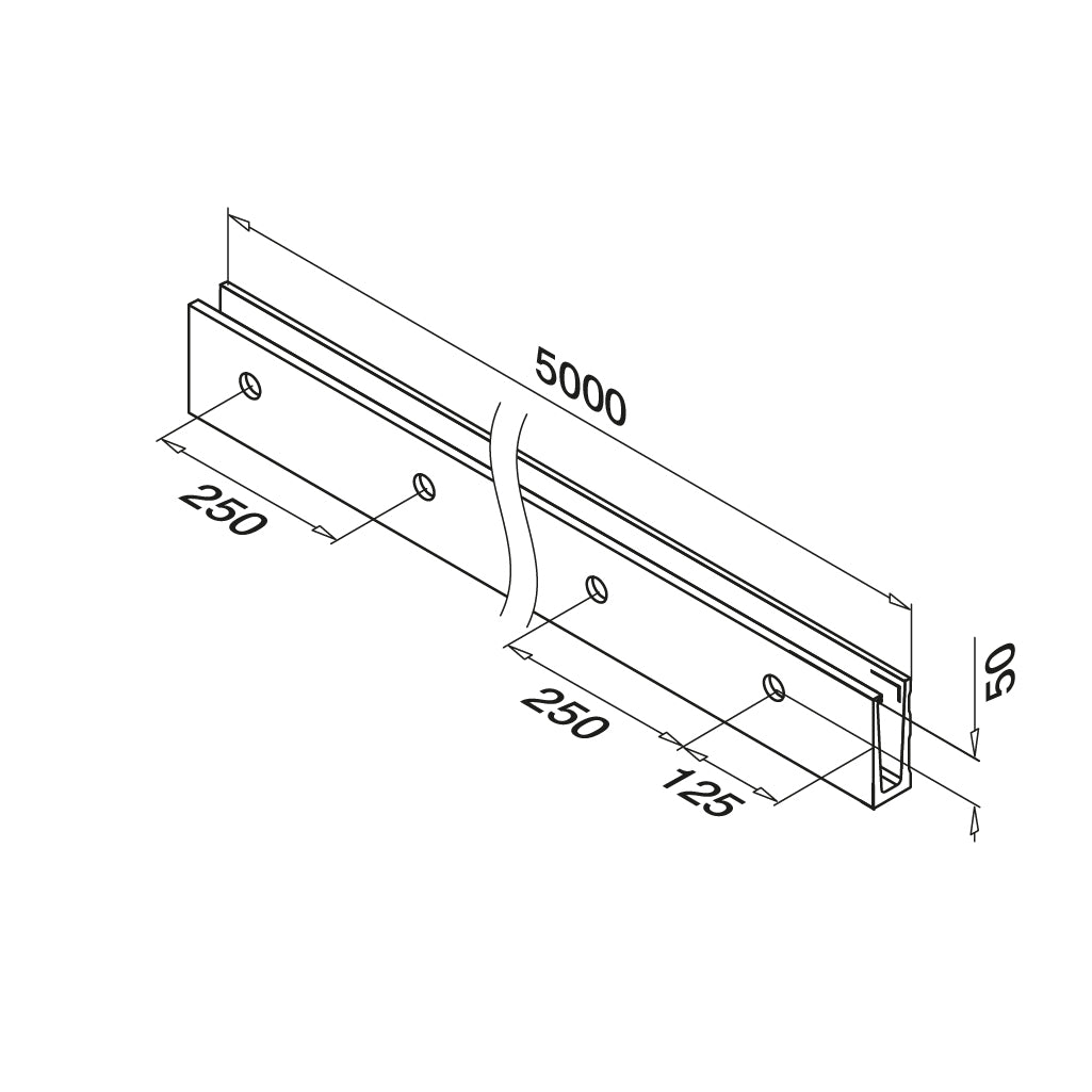 Q-railing EASY GLASS SLIM Fascia Mount profilis MOD 8030