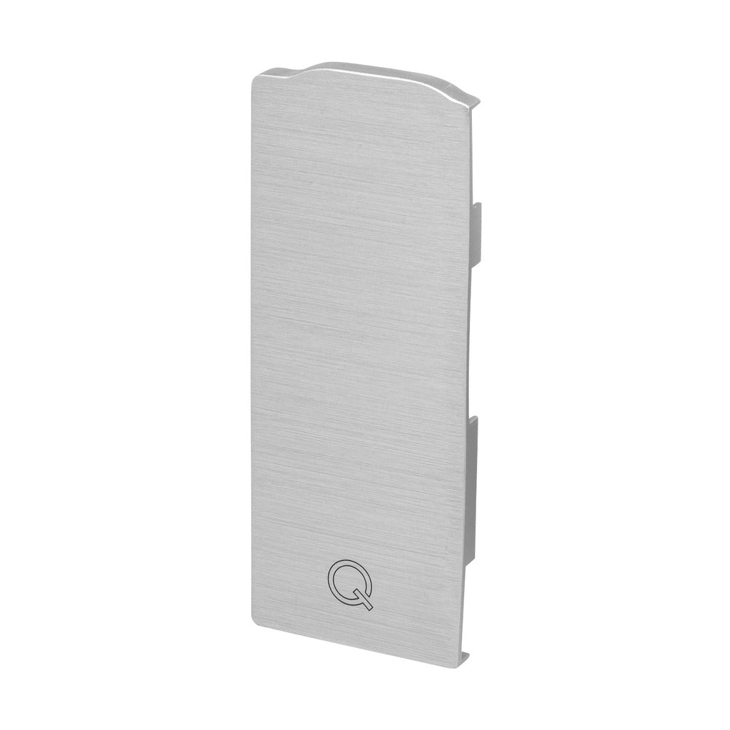 Q-railing EASY GLASS SLIM Fascia Mount profilio aklė MOD 8034 profiliui be dangtelio, dešinė pusė, ner. plieno išvaizda (brushed, anodised)