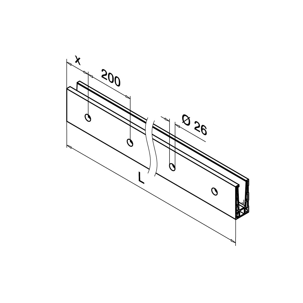 Q-railing EASY GLASS PRO Fascia Mount profilis MOD 8130