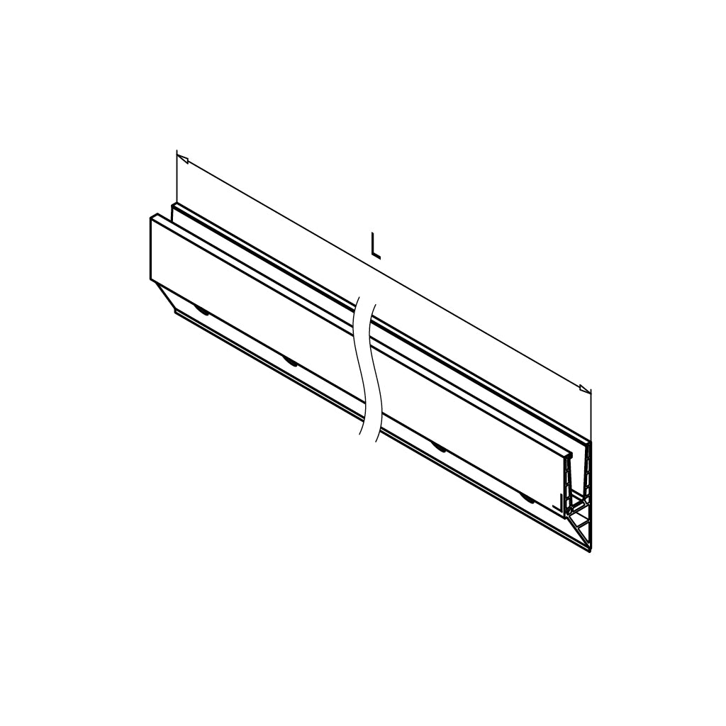 Q-railing EASY GLASS PRO Y Fascia Mount profilis MOD 8140 ilgis: 5000 mm, su skylėmis, aliuminis, be paviršiaus apdirbimo
