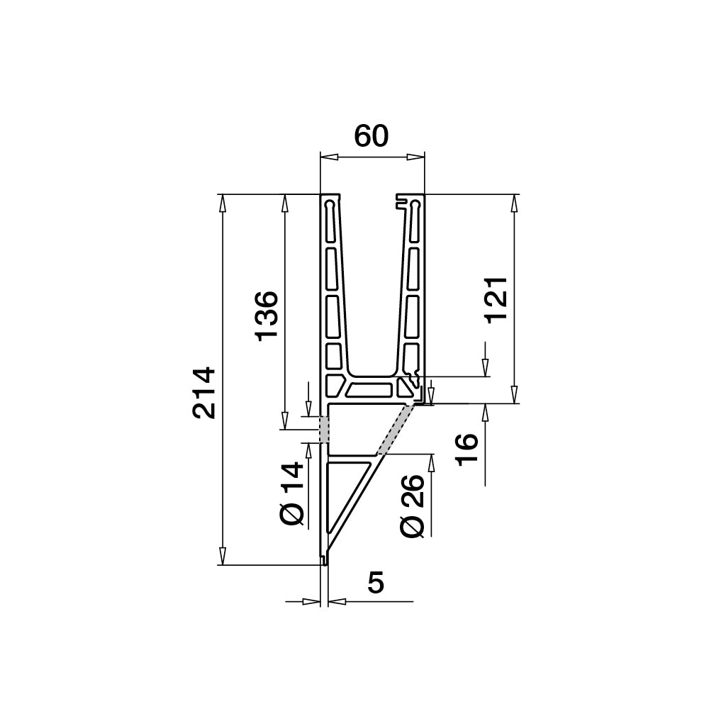 Q-railing EASY GLASS PRO Y Fascia Mount profilio kampas MOD 8141 vidinis kampas, ner. plieno išvaizda (brushed, anodised)