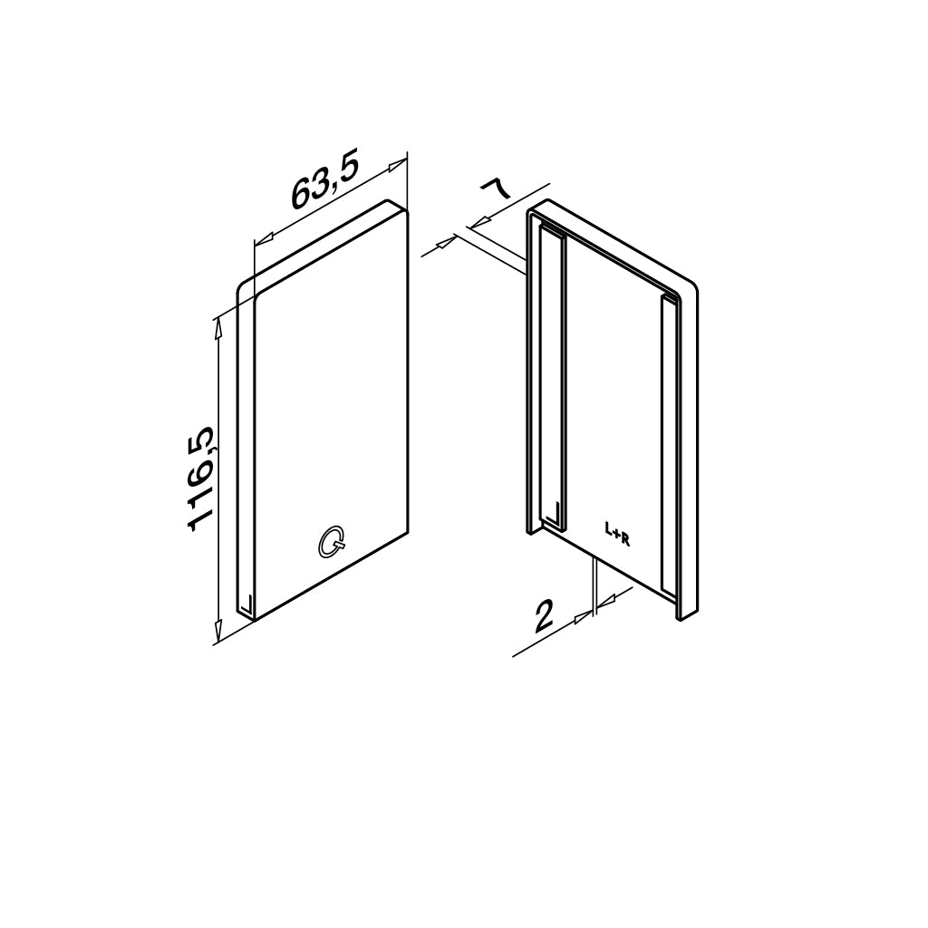 Q-railing EASY GLASS SMART Top Mount Profilio Aklė MOD 8212 aliuminis, pav. be apdirbimo