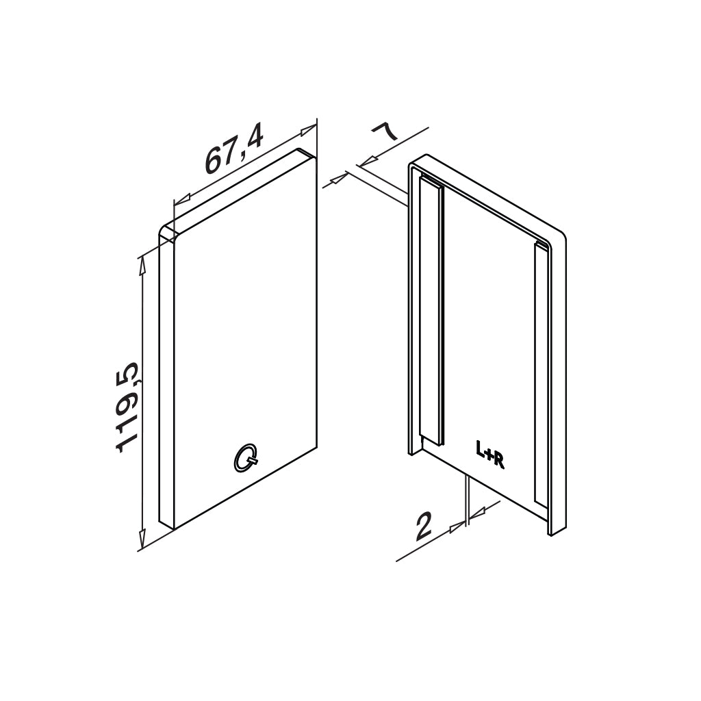 Q-railing EASY GLASS SMART+ Top Mount Profilio aklė MOD 8312 aliuminis, be paviršiaus apdirbimo