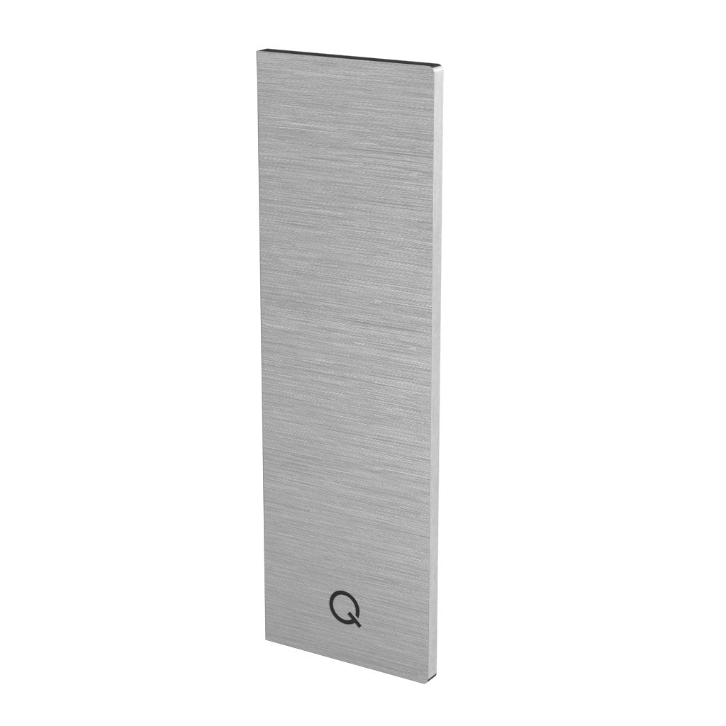 Q-railing EASY GLASS PRIME Y Fascia Profilio su dangteliu aklė MOD 8442 kairė pusė, anod. aliuminis, ner. plieno išvaizda (brushed, anodised)