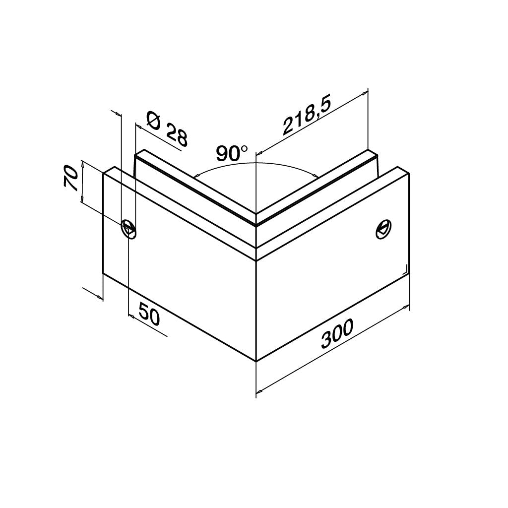 Q-railing EASY GLASS MAX Fascia Mount profilio kampas MOD 8531