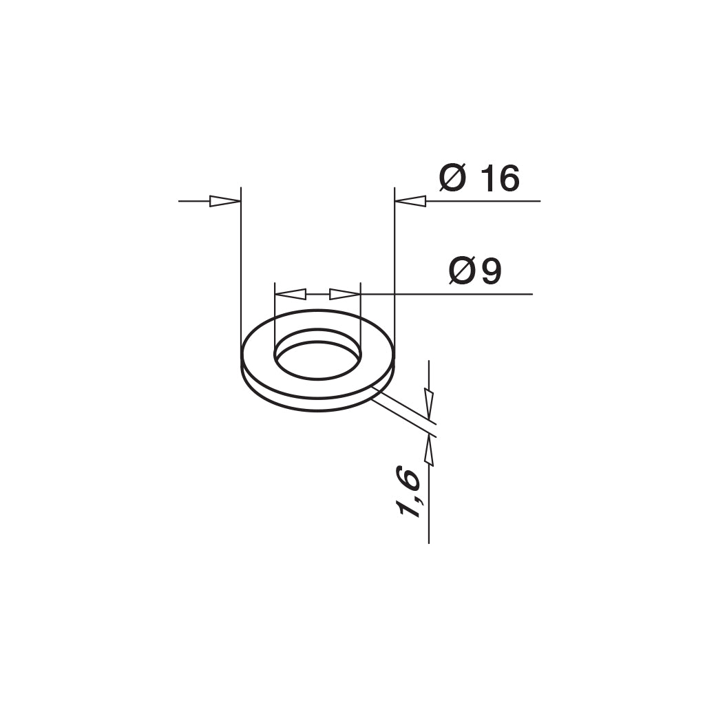 Q-railing poveržlė M8 sriegiui 16 x 1.6 mm A4-70, M8 MOD 0666