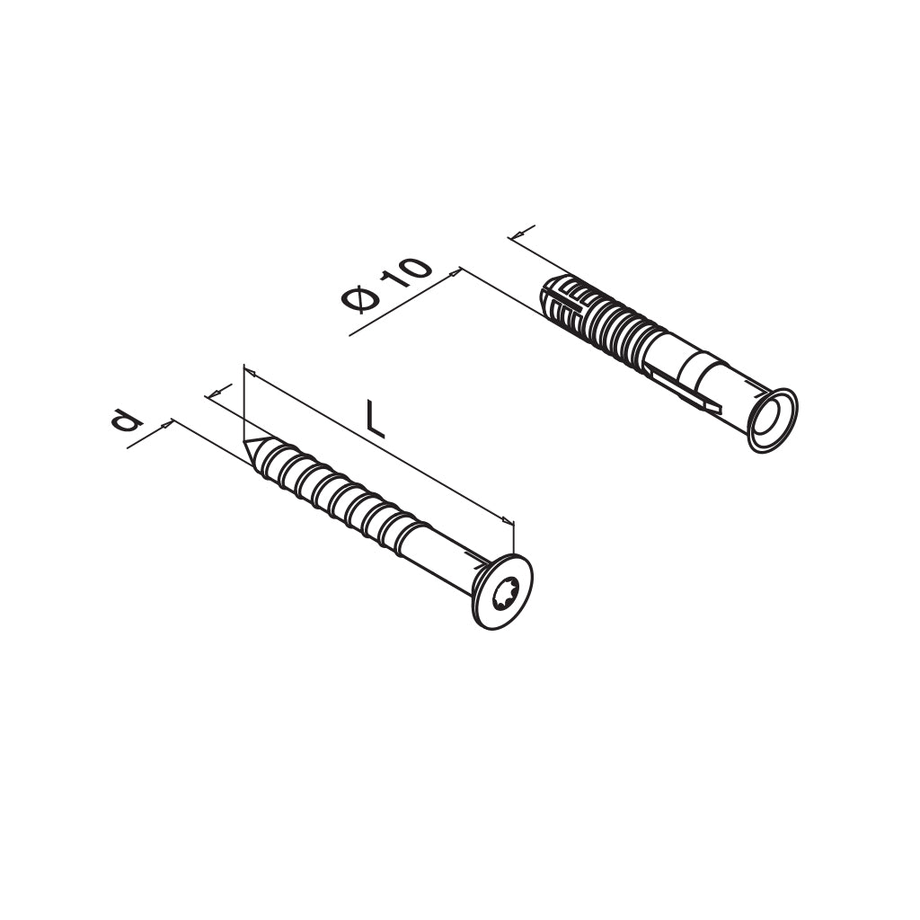 Q-railing įleidžiama galvute varžtas su rėmo inkaru A4-70, 10 x 80 mm QS-214