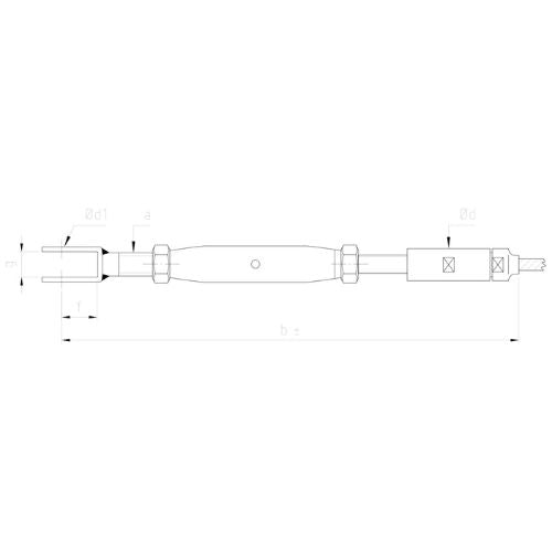 Carl Stahl Turnbuckle with fork, swageless 870