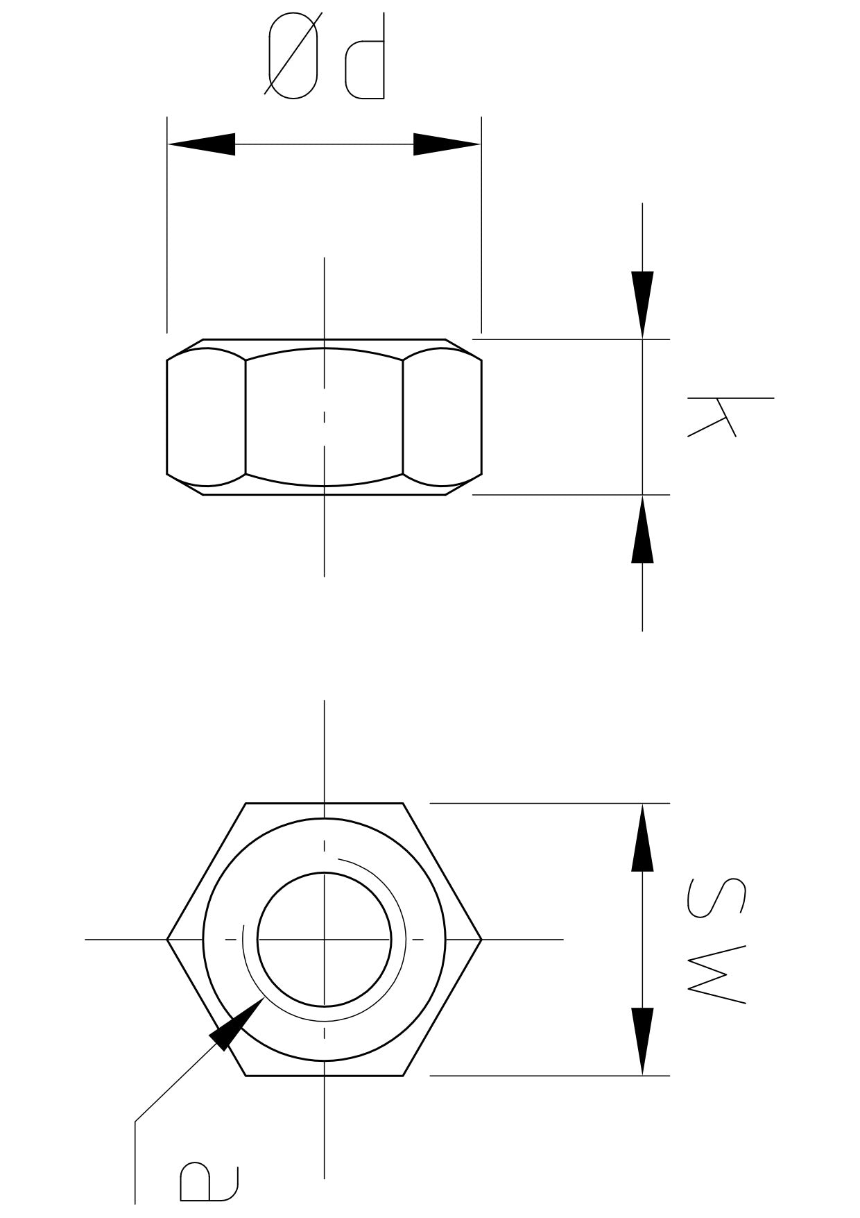 Carl Stahl Hexagon nut DIN934, LH thread 893