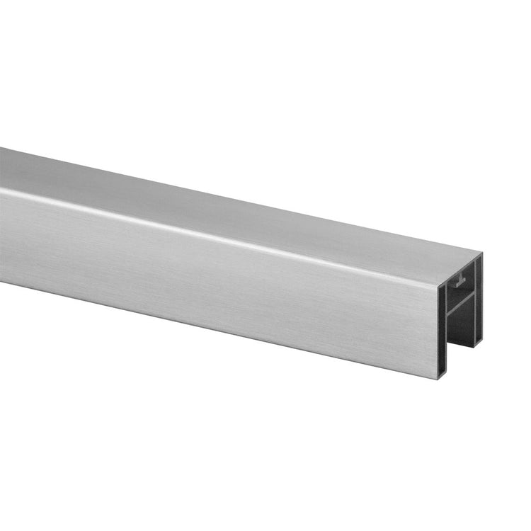 Q-railing EASY GLASS aliuminio porankis ant stiklo 40x40 MOD 6924 ilgis: 5000 mm, anod. aliuminis, ner. plieno išvaizda (brushed anodised)