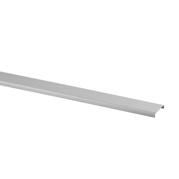 Q-railing U aliuminio profilis ant stiklo MOD 6940 ilgis: 2500 mm, 20.76 - 21.52 mm stiklas, anod. aliuminis, ner. plieno išvaizda (brushed anodised)