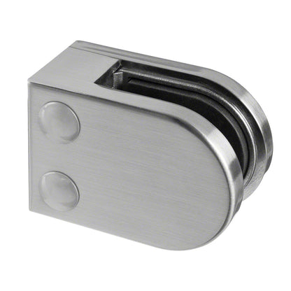 Q-railing stiklo laikiklis prie stačiakampio vamzdžio MOD 2500 cinkas, ner. plieno išvaizda (brushed, anodised)