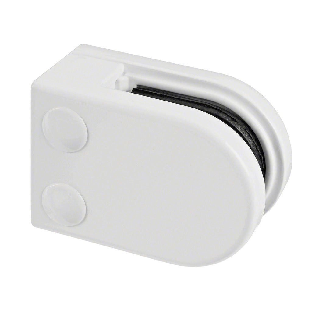 Q-railing stiklo laikiklis prie stačiakampio vamzdžio MOD 2500 cinkas, paviršius balta (RAL 9016)