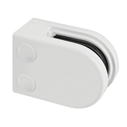 Q-railing stiklo laikiklis prie stačiakampio vamzdžio MOD 2500 cinkas, paviršius balta (RAL 9016)