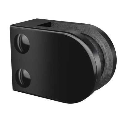 Q-railing stiklo laikiklis prie stačiakampio vamzdžio MOD 2500 cinkas, paviršius juoda (RAL 9005)