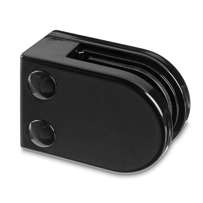 Q-railing stiklo laikiklis prie stačiakampio vamzdžio MOD 2500 cinkas, paviršius juoda (RAL 9005), tik vidiniam naudojimui