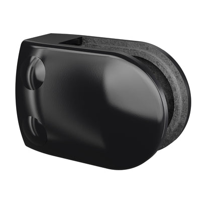 Q-railing stiklo laikiklis prie stačiakampio vamzdžio MOD 2800 cinkas, paviršius juoda (RAL 9005)