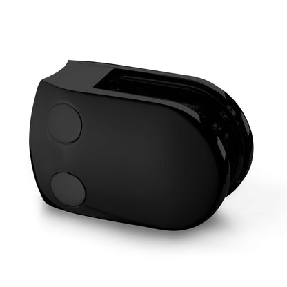 Q-railing stiklo laikiklis prie apvalaus vamzdžio MOD 2800 Ø48,3 mm, cinkas, paviršius juoda (RAL 9005), tik vidiniam naudojimui