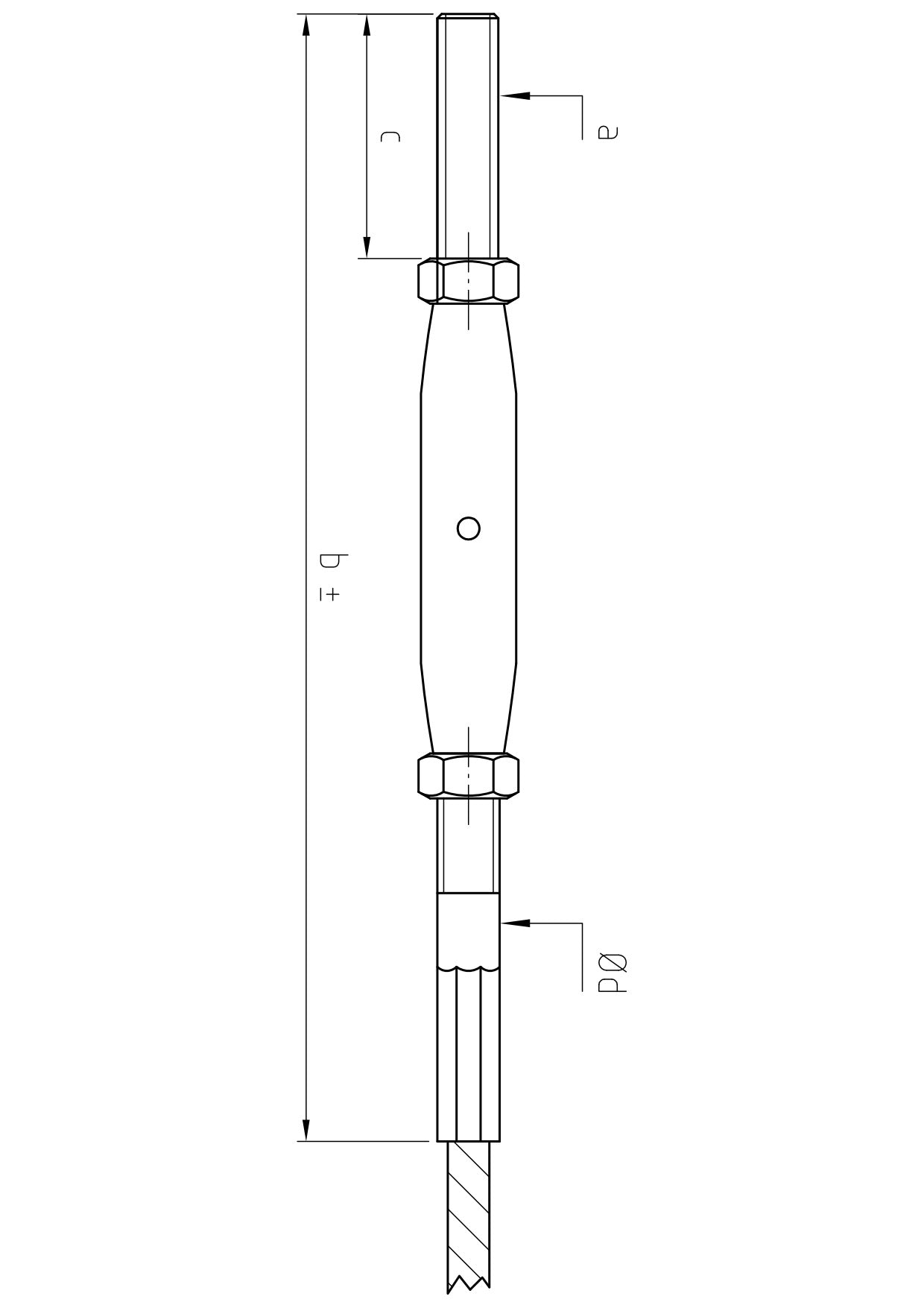 Carl Stahl I-SYS stainless steel Carl Stahl Turnbuckle with thread, swaged, RH thread M6
