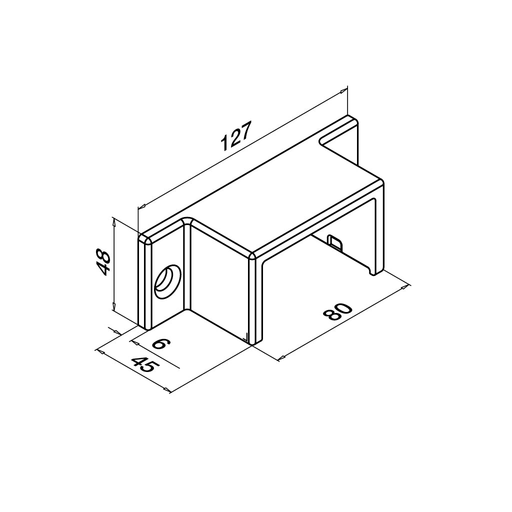 Q-railing EASY GLASS HYBRID porankio ant stiklo tvirtinimas į sieną MOD 6515 (wall flange) plienas, antikorozinis padengimas