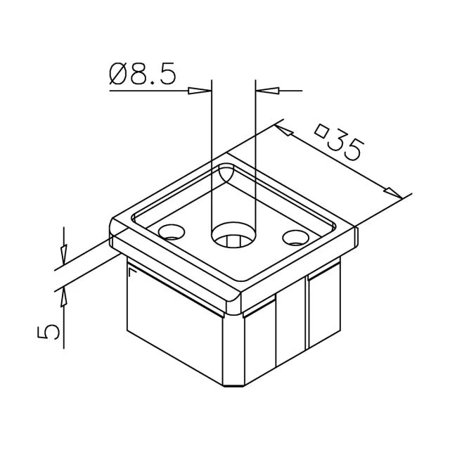 G-fittings Tube adapter for square tube Adaline