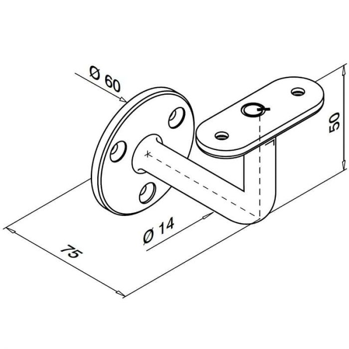 Q-railing juodi Porankio laikikliai