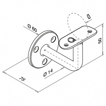 Q-railing Porankio laikiklis MOD 0100 130100-042-12