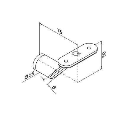 Q-railing porankio laikiklis MOD 0123 ner. plienas AISI 304, šlifuotas pav.